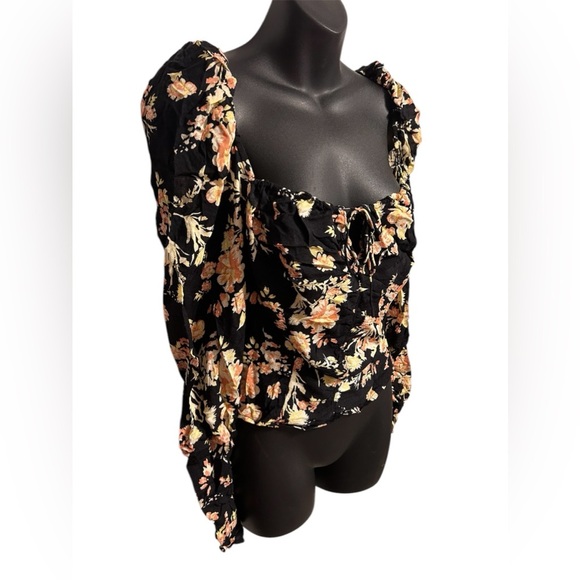 NWT free people Hillary floral blouse with smock detailing - Picture 10 of 14